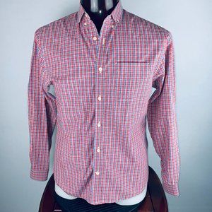 Bonobos Long Sleeve Button Front Collar Standard Fit Check Print Shirt M